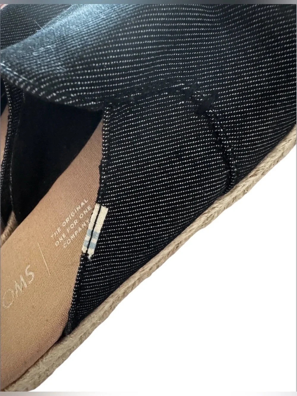 EUC TOMS size 6W Nova Slip-On Espadrille comfy denim mule multiple seasons